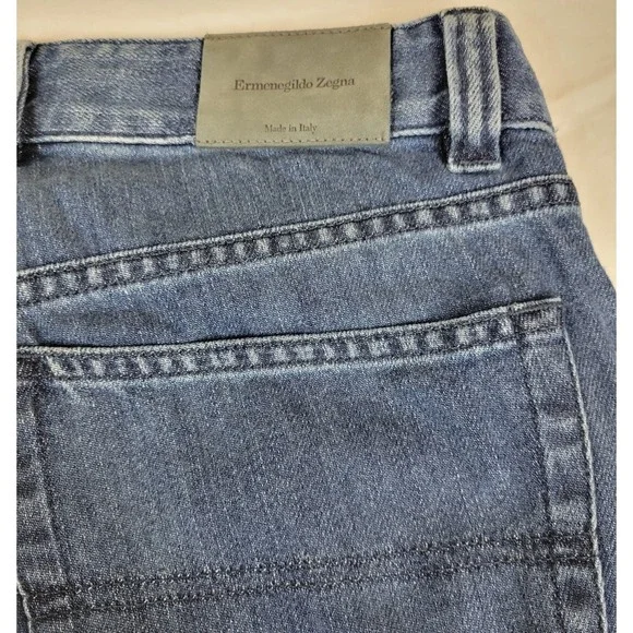 Ermenegildo Zegna Mens Straight Leg Jeans Blue Denim Made in Italy Size 35x29 - Picture 8 of 9